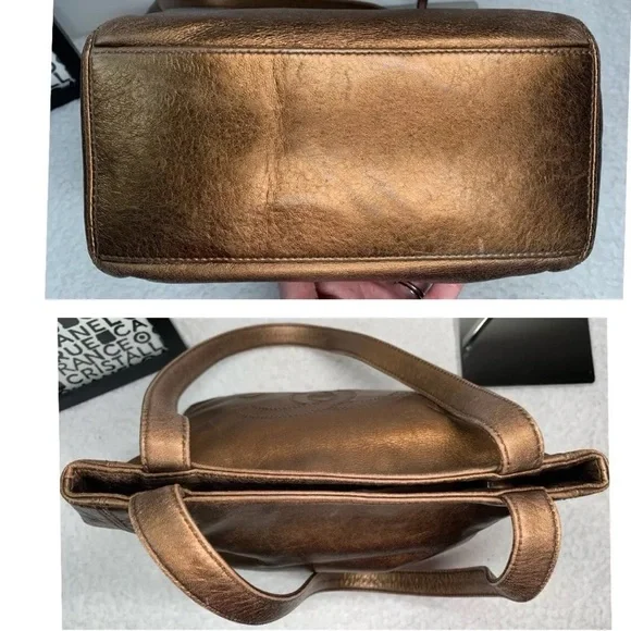 🛑SOLD🛑Vintage, Chanel Bronze Leather Small Tote - Picture 8 of 9